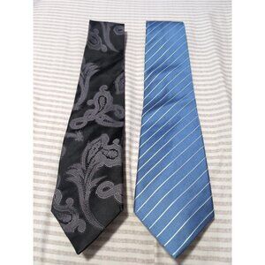 Sean John Men Tie Silk Paisley And Blue 3.5" X 59" Lot of 2